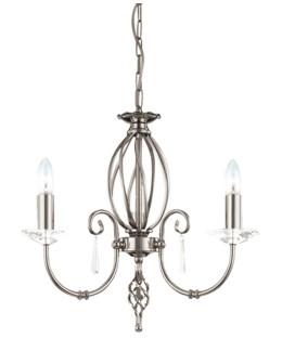 Elstead AEGAN 3x60W E14 AG3 POL NICKEL Chandelier.