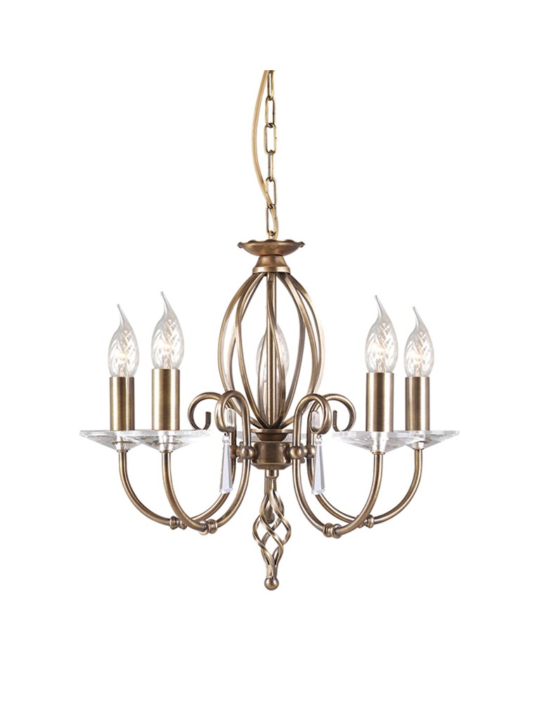 Chandelier chandeliers - Elstead AEGAN 5x60W E14 AG5 AGED BRASS Chandelier. - product kolory-swiatla.pl 1