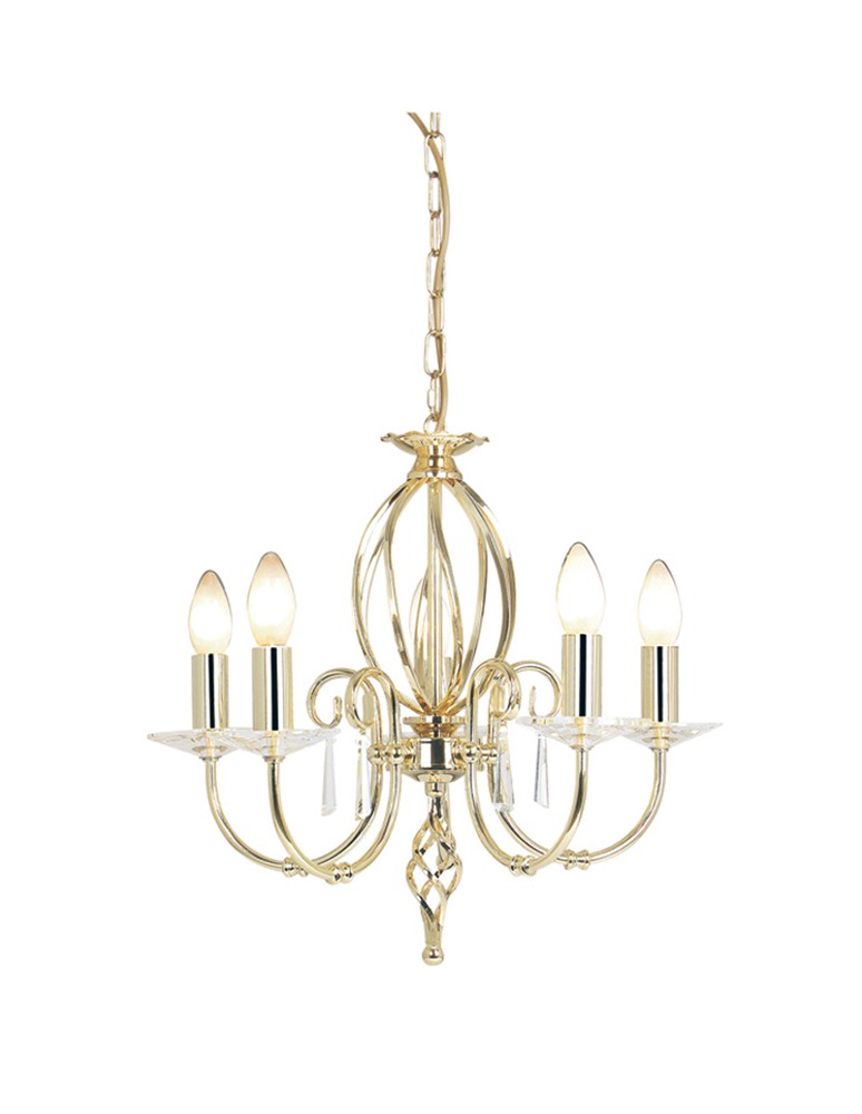 Chandelier chandeliers - Elstead AEGAN 5x60W E14 AG5 POL BRASS Chandelier. - product kolory-swiatla.pl 1