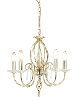 Elstead AEGAN 5x60W E14 AG5 POL BRASS Żyrandol