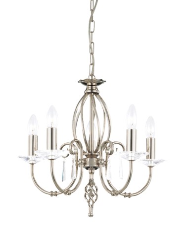 Elstead AEGAN 5x60W E14 AG5 POL NICKEL Chandelier.