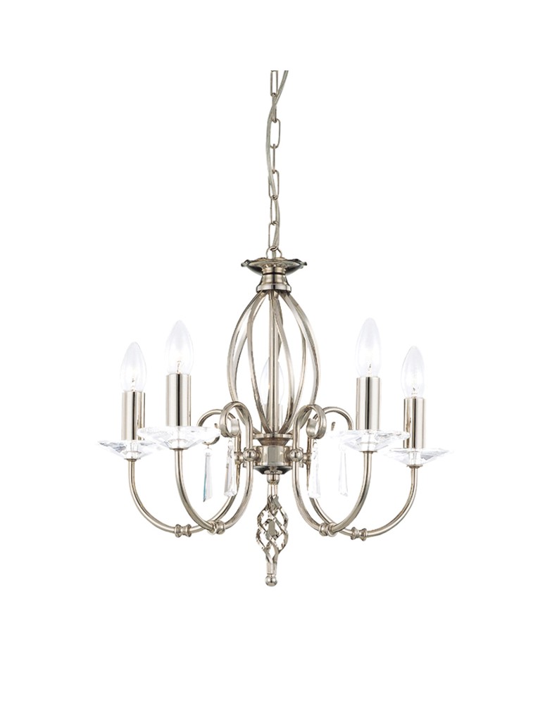 Chandelier chandeliers - Elstead AEGAN 5x60W E14 AG5 POL NICKEL Chandelier. - product kolory-swiatla.pl 1