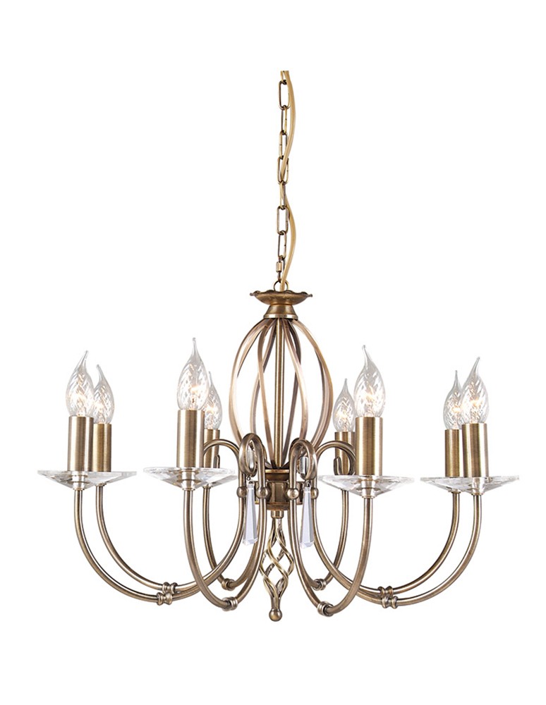 Chandelier chandeliers - Elstead AEGAN 8x60W E14 AG8 AGED BRASS Chandelier. - product kolory-swiatla.pl 1