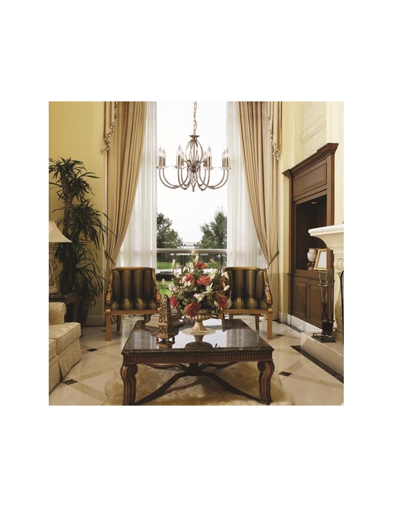 Chandelier chandeliers - Elstead AEGAN 8x60W E14 AG8 AGED BRASS Chandelier. - product kolory-swiatla.pl 2
