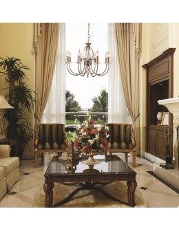 Elstead AEGAN 8x60W E14 AG8 AGED BRASS Chandelier. - product 2