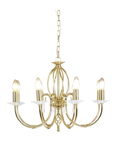 Elstead AEGAN 8x60W E14 AG8 POL BRASS Chandelier.