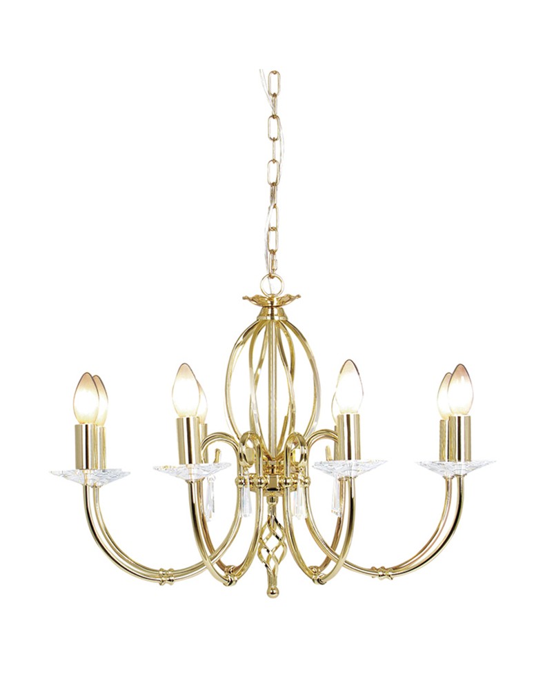 Chandelier chandeliers - Elstead AEGAN 8x60W E14 AG8 POL BRASS Chandelier. - product kolory-swiatla.pl 1