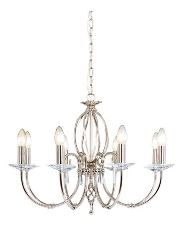 Elstead AEGAN 8x60W E14 AG8 POL NICKEL Chandelier.