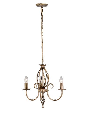 Elstead ARTISAN 3x60W E14 ART3 AGD BRASS Chandelier.