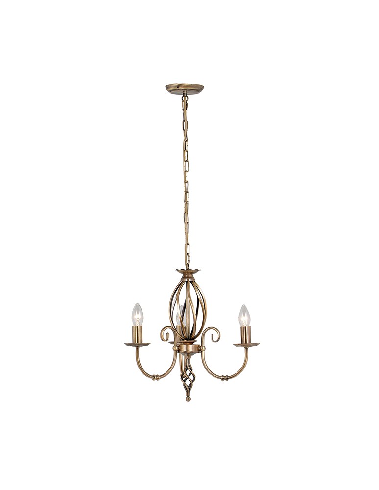 Chandelier chandeliers - Elstead ARTISAN 3x60W E14 ART3 AGD BRASS Chandelier. - product kolory-swiatla.pl 1