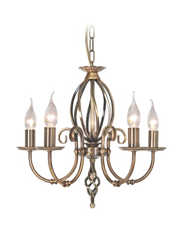 Elstead ARTISAN 5x60W E14 ART5 AGD BRASS Chandelier.