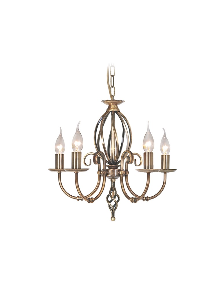 Chandelier chandeliers - Elstead ARTISAN 5x60W E14 ART5 AGD BRASS Chandelier. - product kolory-swiatla.pl 1
