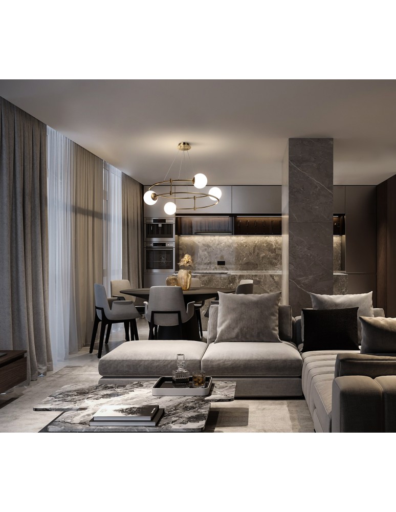 Modern pendant lamps - Maytoni Balance Pendant G9 4x40W Gold MOD317PL-04G - product kolory-swiatla.pl 2