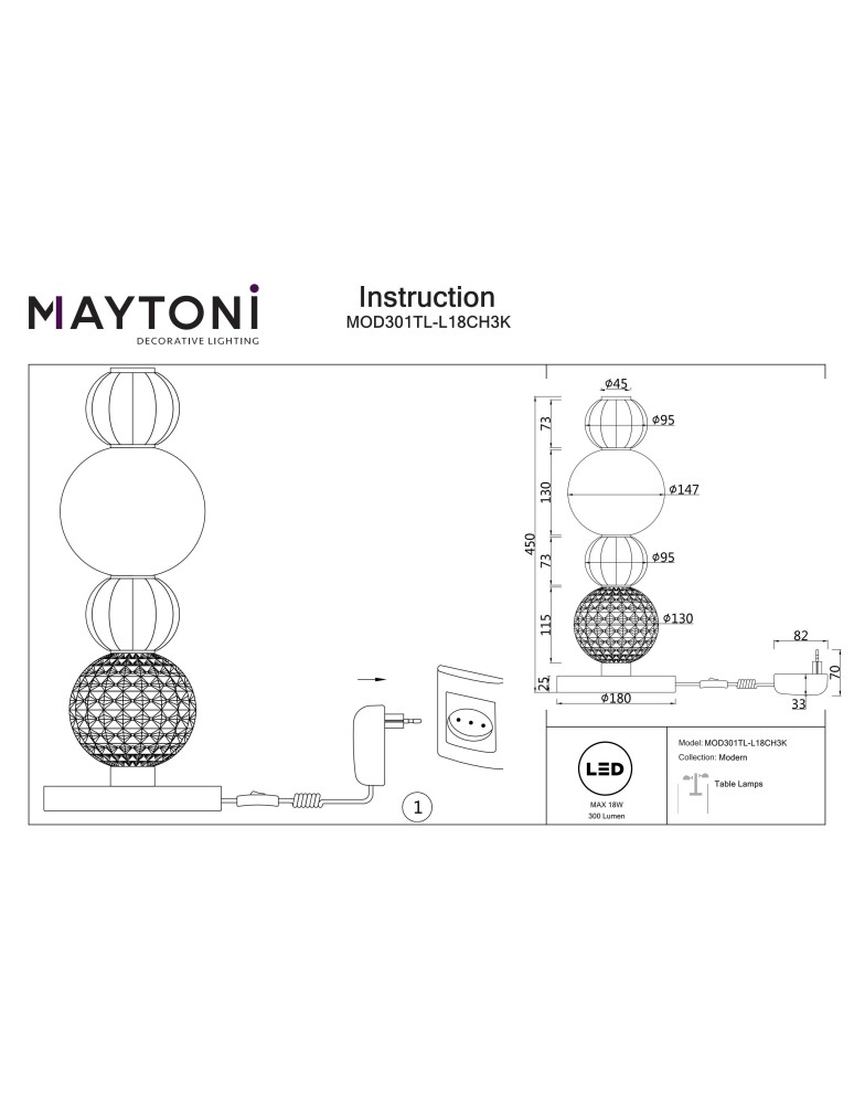 LED table lamps - Maytoni Collar LED Table 18W 3000K 300lm Chrome MOD301TL-L18CH3K. - product kolory-swiatla.pl 5
