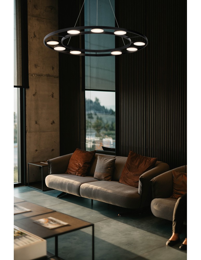 LED pendant lamps - Maytoni Fad LED Pendant 63.1W 3102K 2830lm Black MOD070PL-L63B3K - product kolory-swiatla.pl 3