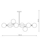 Pendant lamps spheres - Light Prestige Dorado 8 pendant lamp LP-002/8P 8xE14 gold/white - product 3