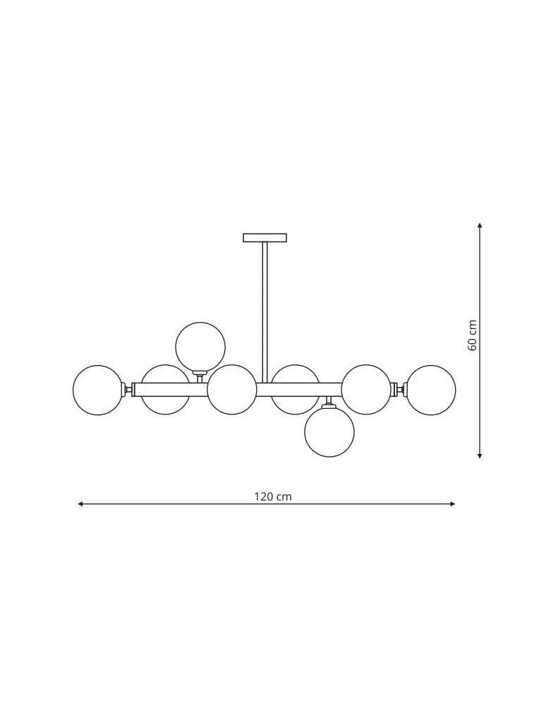 Pendant lamps spheres - Light Prestige Dorado 8 pendant lamp LP-002/8P 8xE14 gold/white - product kolory-swiatla.pl 3