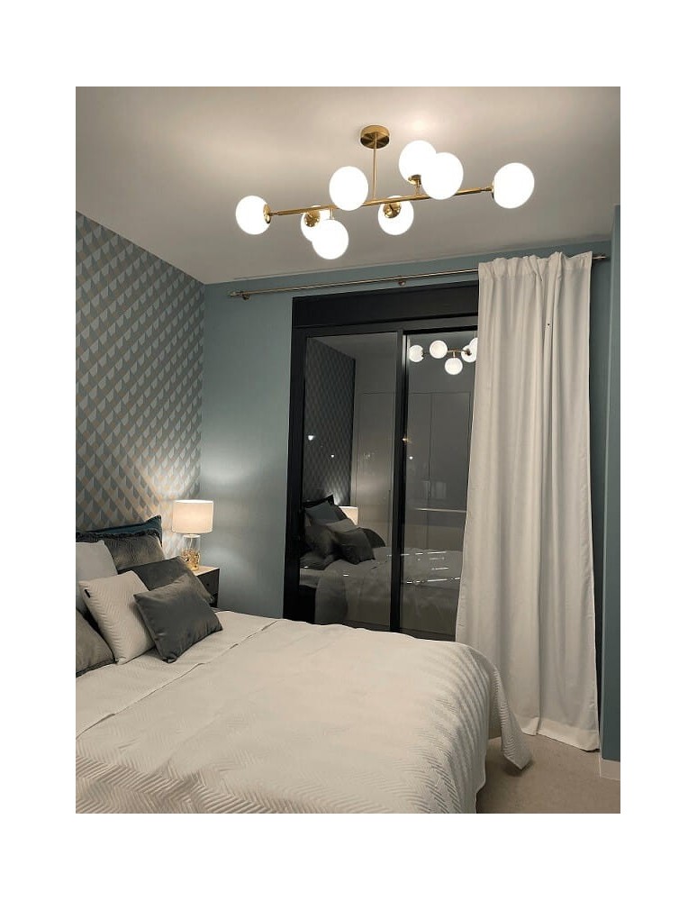 Pendant lamps spheres - Light Prestige Dorado 8 pendant lamp LP-002/8P 8xE14 gold/white - product kolory-swiatla.pl 2