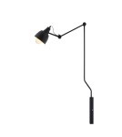 Loft wall lamps - industrial - ALDEX SHINKIT AIDA BLACK LOWER (gold center of shade), 1 x max 60 W (843C) - product 1