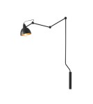 Loft wall lamps - industrial - ALDEX SHINKIT AIDA BLACK MEDIUM (gold center of shade), 1 x max 60 W (843C_1) - product 1