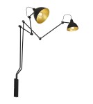 Cantilever wall lamps - ALDEX SHINKIT AIDA 2 BLACK (gold center of shades), 2 x max 60 W (843D) - product 1