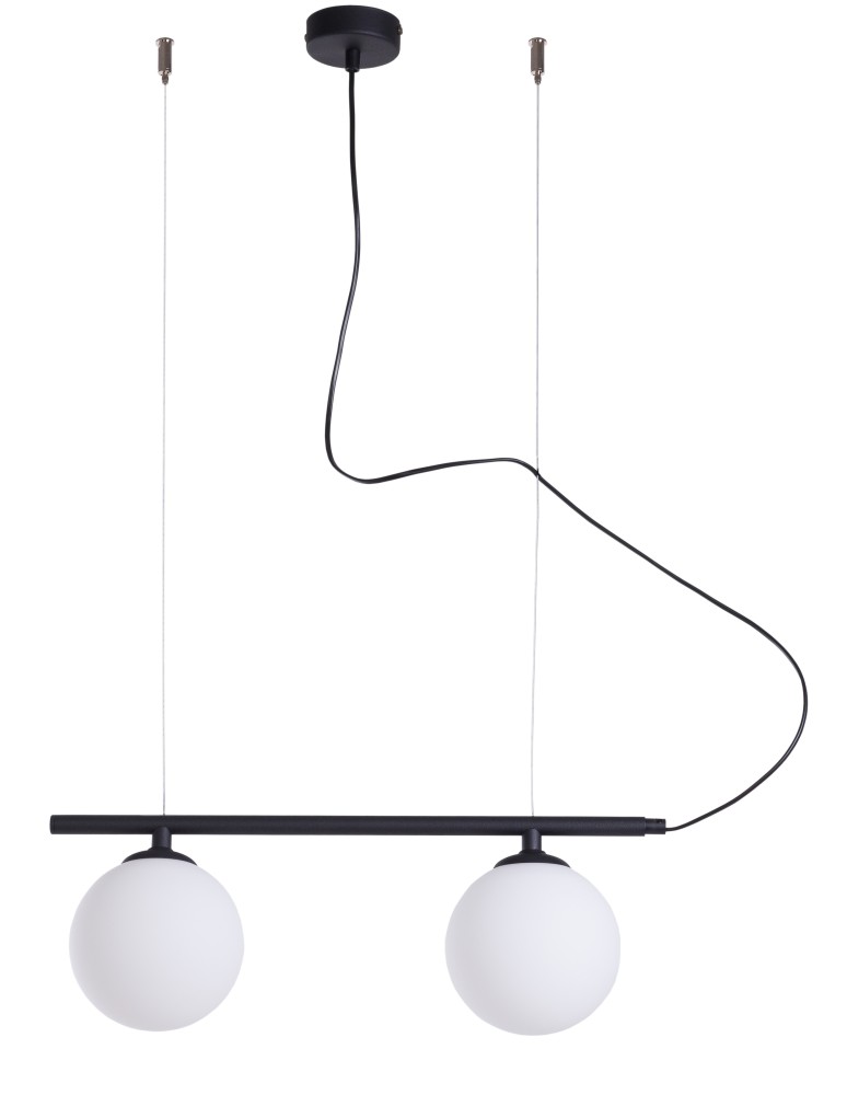 Pendant lamps spheres - ALDEX HANGING LAMP BERYL GLASS 2 BLACK, 2 x max 40W (1006H1) - product kolory-swiatla.pl 1
