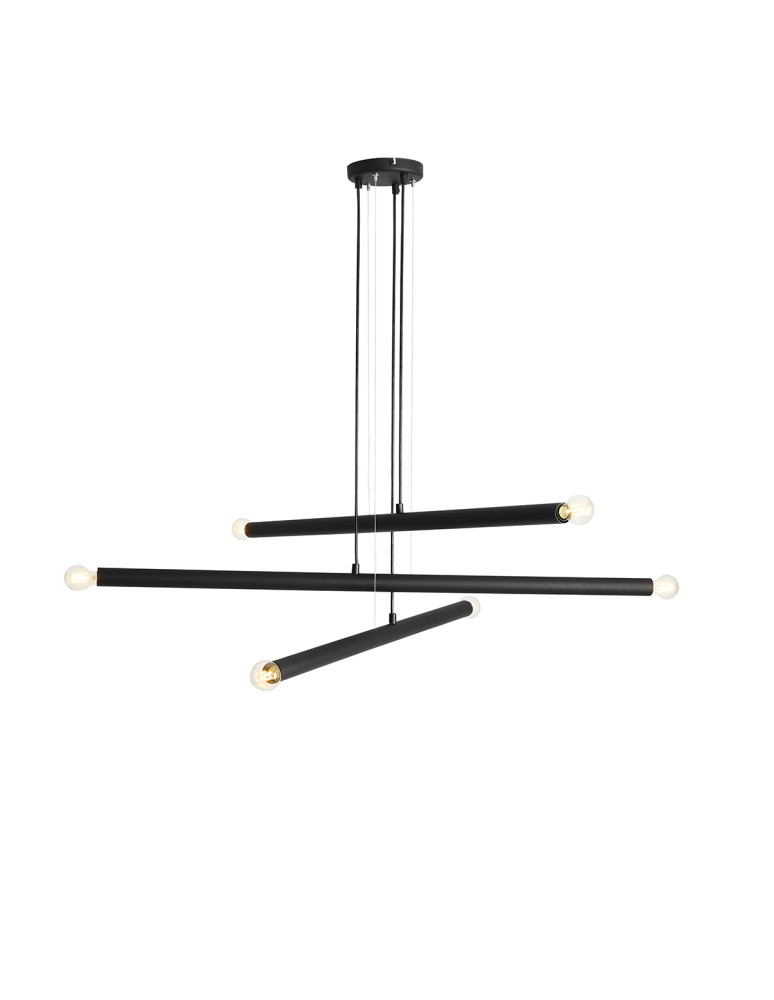 Pendant tube lamps - ALDEX PENDING LAMP TUBO 6 BLACK, 6 x max 40W (1072K1) - product kolory-swiatla.pl 1