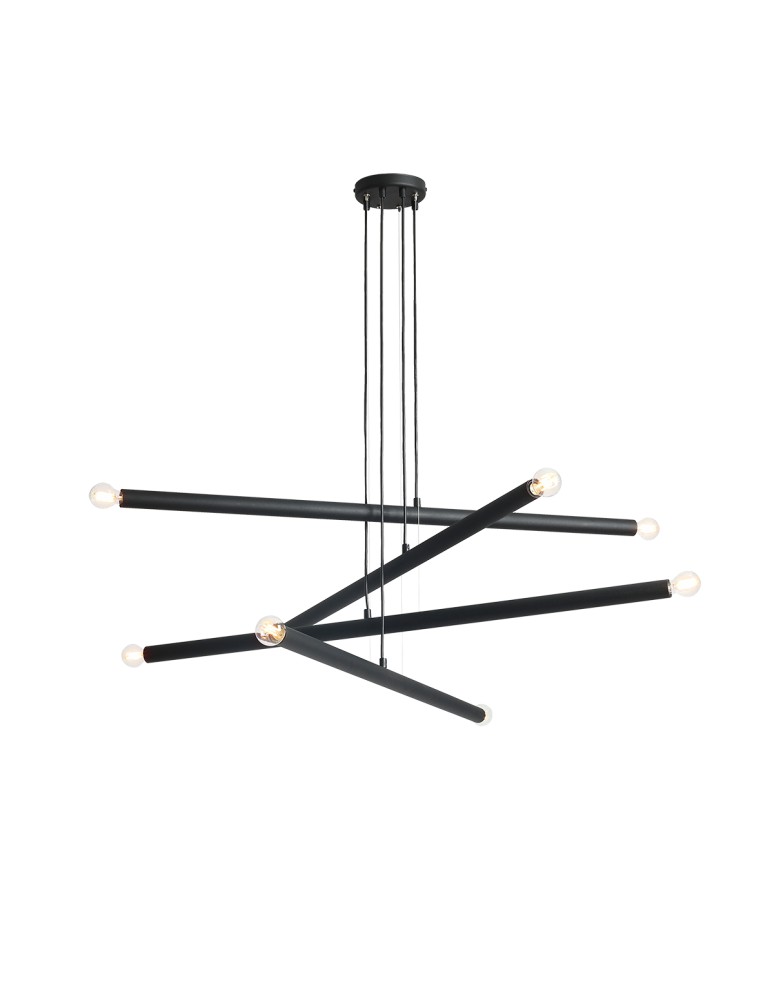 Pendant tube lamps - ALDEX PENDING LAMP TUBO 8 BLACK, 8 x max 40W (1072P1) - product kolory-swiatla.pl 1