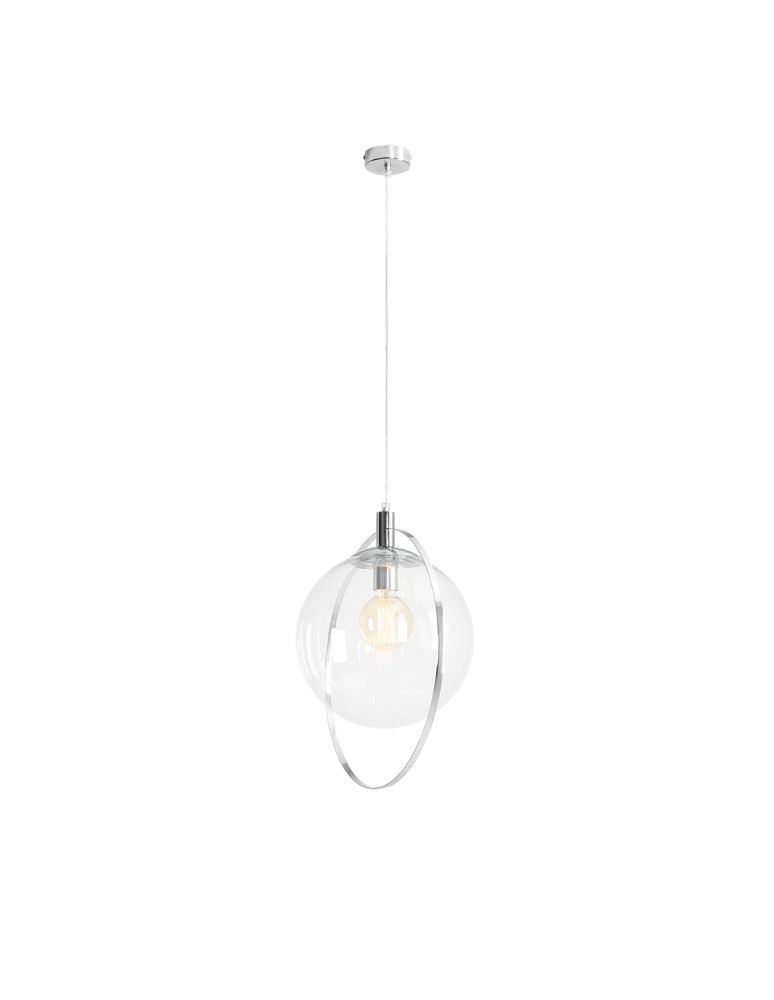 Pendant lamps spheres - ALDEX HANGING LAMP AURA CHROM TRANSPARENT, 1 x 60W (1065G4) - product kolory-swiatla.pl 1