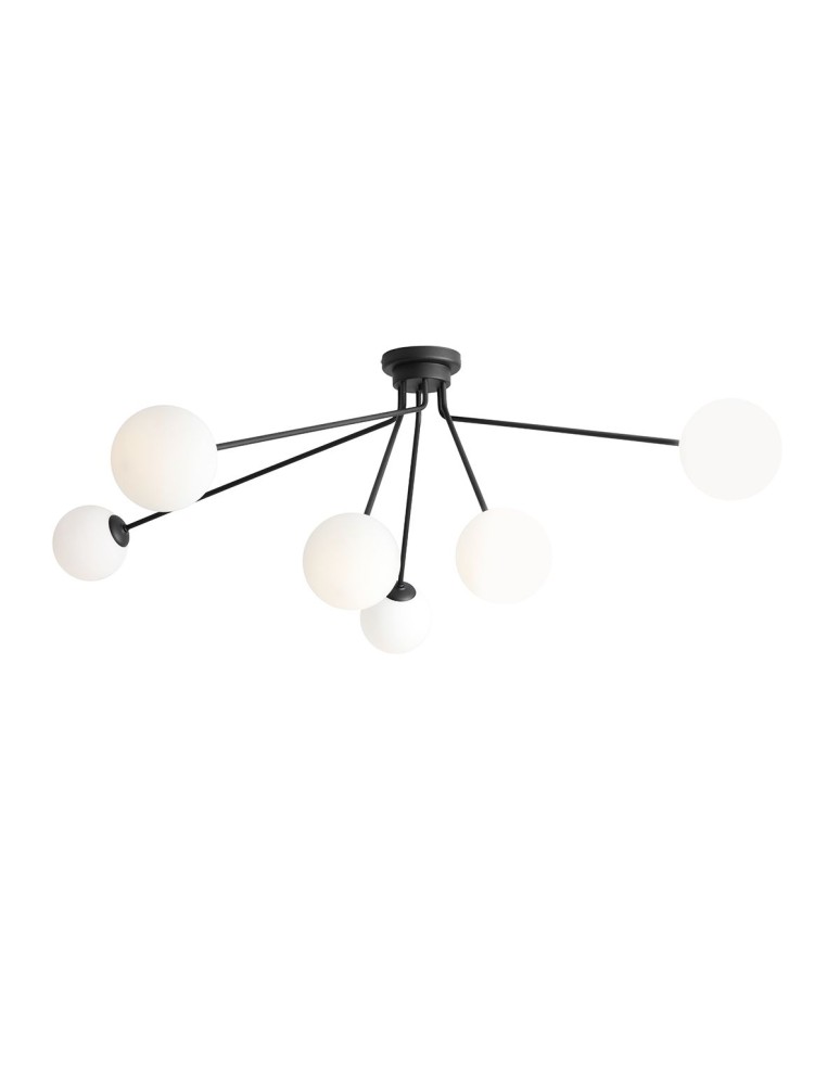 Scandinavian style ceiling lamps - ALDEX PLAFON HOLM 6 BLACK, 6 x max 40W (1082PL_K1) - product kolory-swiatla.pl 1