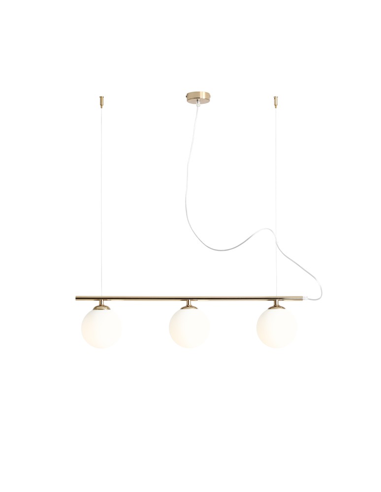 Pendant lamps spheres - ALDEX HANGING LAMP BERYL GLASS 3 GOLD, 3 x max 40W (1006E_30) - product kolory-swiatla.pl 1