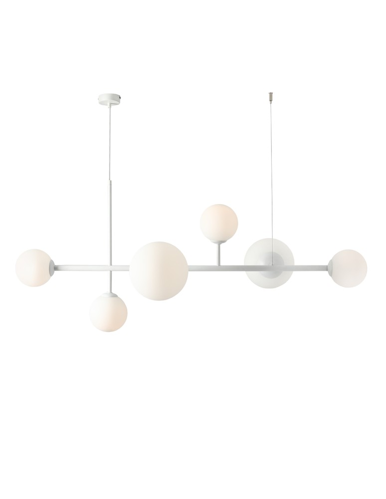 Pendant lamps spheres - ALDEX PENDING LAMP DIONE 6 WHITE, 4 x 40W / 2 x 60W (1092K) - product kolory-swiatla.pl 1
