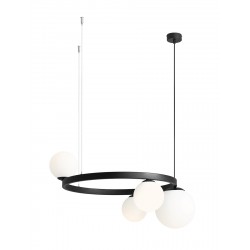 ALDEX LAMPA WISZĄCĄ GARDA 4 RING CZARNY, 3 x 40W / 1 x 60W (1099L1_R)