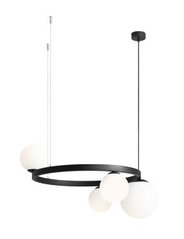 ALDEX PENDING LAMP GARDA 4 RING BLACK, 3 x 40W / 1 x 60W (1099L1_R)