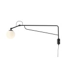 Cantilever wall lamps - ALDEX SHINKIT SOHO GLASS LARGE BLACK, 1 x 40W (1105C1_D) - product 1