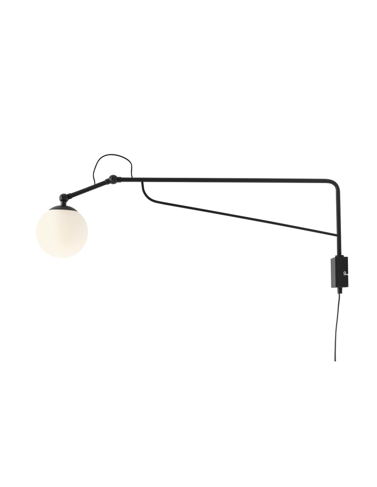 Cantilever wall lamps - ALDEX SHINKIT SOHO GLASS LARGE BLACK, 1 x 40W (1105C1_D) - product kolory-swiatla.pl 1