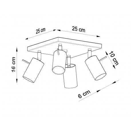 Sollux Plafon RING 4 biały SL.0090