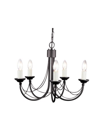 Elstead Lighting Interior Pendant CARISBROOKE 5x60W E14 CB5 BLACK.