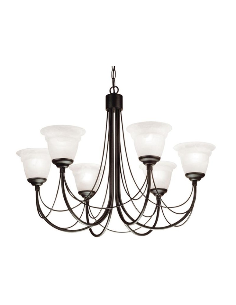 Chandeliers - Elstead Lighting Interior Pendant CARISBROOKE 6x60W E14 CB6 BLACK. - product kolory-swiatla.pl 1