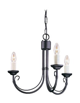 Elstead Lighting Interior Pendant CHARTWELL 3x60W E14 CH3 BLACK.