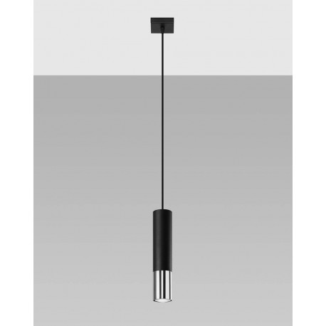 Sollux Lampa wisząca LOOPEZ 1 czarny/chrom SL.0940