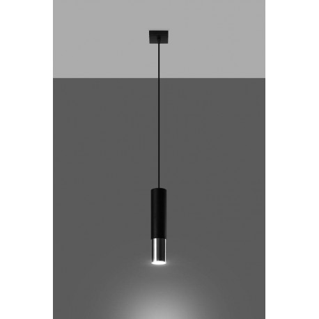 Sollux Lampa wisząca LOOPEZ 1 czarny/chrom SL.0940