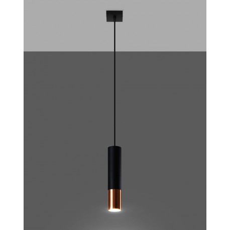 Sollux Lampa wisząca LOOPEZ 1 czarny/miedź SL.0946