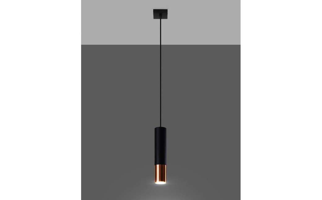 Sollux Lampa wisząca LOOPEZ 1 czarny/miedź SL.0946