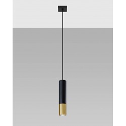 Sollux Lampa wisząca LOOPEZ 1 czarny/złoty SL.0952