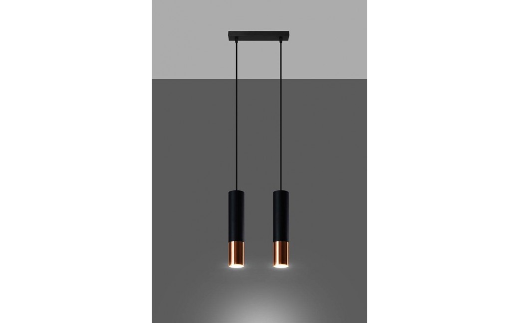 Sollux Lampa wisząca LOOPEZ 2 czarny/miedź SL.0947