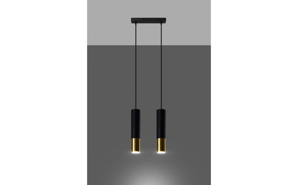 Sollux Lampa wisząca LOOPEZ 2 czarny/złoty SL.0953
