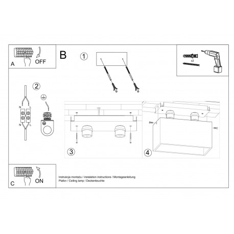 Sollux Plafon QUAD MAXI czarny SL.0381