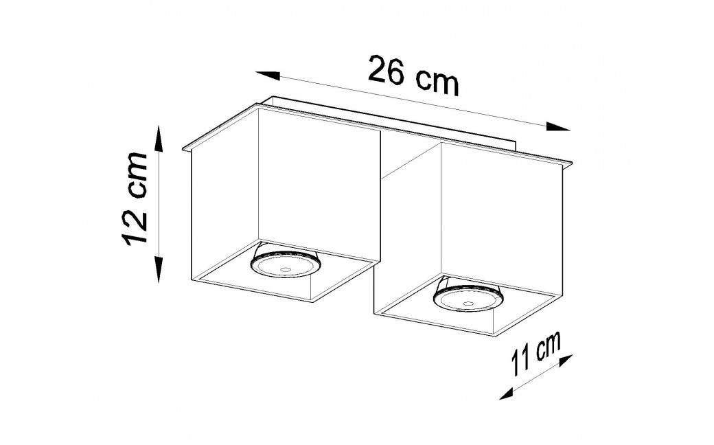 Sollux Plafon QUAD 2 czarny SL.0063