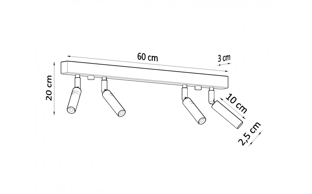 Sollux Plafon EYETECH 4 czarny SL.0900